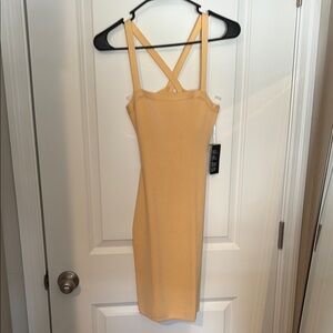 Elegant Tan Sleeveless Dress